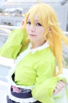 blonde_hair blouse blue_eyes cosplay hoshii_miki idolmaster tiered_skirt yuzuha rating:Safe score:0 user:pixymisa