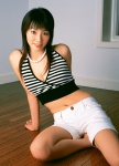 cleavage freedom halter_top manabe_kaori shorts striped rating:Safe score:0 user:nil!