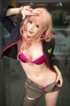 bra cleavage cosplay furumiya_sui jacket macross macross_frontier multi-colored_hair open_clothes panties sheryl_nome torn_clothes trousers rating:Safe score:0 user:nil!