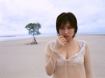 beach bikini_top blouse cleavage mitsuya_youko see-through sexual_surprise swimsuit rating:Safe score:0 user:nil!