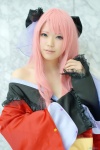 bow cosplay dress hairbow harumiya_yun megurine_luka pink_hair vocaloid rating:Safe score:0 user:pixymisa