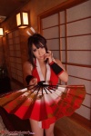 cleavage cosplay fan gauntlets hairbow kimono king_of_fighters kunoichi saku shiranui_mai rating:Safe score:0 user:nil!