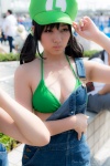 bikini_top cleavage cosplay hat hiiragi_mayon luigi overalls super_mario_bros swimsuit twintails rating:Safe score:1 user:pixymisa