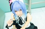 apron blue_hair cosplay crossplay hairband maid maid_uniform miniskirt otoko_no_ko_wa_meido_fuku_ga_osuki!? skirt sleeveless_blouse tatsuki_(ii) thighhighs vest yuki_(otosuki) zettai_ryouiki rating:Safe score:0 user:nil!