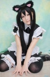 animal_ears apron cat_ears cosplay dress k-on! maid maid_uniform nakano_azusa nora thighhighs twintails zettai_ryouiki rating:Safe score:3 user:nil!