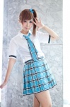 cosplay futami_mami ibuki_iyoko idolmaster kneesocks pleated_skirt school_uniform side_ponytail skirt tie rating:Safe score:0 user:pixymisa