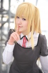 aoi_yuma blonde_hair cosplay crosscrossplay crossplay dress maria_holic school_uniform shidou_mariya twintails rating:Safe score:0 user:nil!