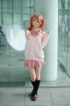 blouse cardigan cosplay hayase_ami kneesocks matsumi_kuro pleated_skirt saki_achiga-hen saki_(manga) school_uniform skirt twintails rating:Safe score:4 user:nil!