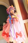 amatsuka_miyu cosplay dress hat patchouli_knowledge purple_hair robe stuffed_animal teddy_bear thighhighs touhou rating:Safe score:0 user:nil!