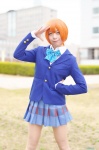 blazer blouse cosplay hoshizora_rin love_live!_school_idol_project mitsuusagi orange_hair pantyhose pleated_skirt school_uniform sheer_legwear skirt rating:Questionable score:0 user:nil!