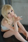benten blonde_hair cigarette cosplay halter_top panties raiko sarashi shorts zone-00 rating:Safe score:1 user:nil!
