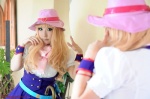 blonde_hair blouse cosplay deep_rabbit hat macross macross_frontier macross_frontier:_itsuwari_no_utahime mirror pleated_skirt saku sheryl_nome skirt vest rating:Safe score:0 user:nil!