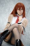 armband black_legwear blouse blue_eyes boots cosplay maitako makise_kurisu panties pantyhose red_hair steins;gate sweater tie rating:Safe score:1 user:pixymisa