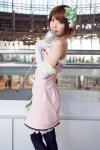 bow cosplay dress elbow_gloves flower gloves kaori_(iii) meiko microphone thighhighs vocaloid rating:Safe score:0 user:pixymisa