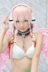 bikini collar cosplay ikaros nakko nitro_super_sonic pink_hair sora_no_otoshimono swimsuit wings rating:Safe score:3 user:nil!