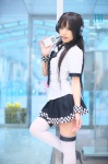 blouse cosplay djmax headphones kipi pleated_skirt skirt sweet_shining_shooting_star_(djmax) thighhighs zettai_ryouiki rating:Safe score:5 user:nil!