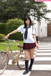 bicycle blouse bookbag costume kneesocks pleated_skirt school_uniform skirt tie tsukasa_aoi rating:Safe score:1 user:nil!