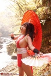 cosplay fan gauntlets hairbow kimono king_of_fighters kunoichi saku shiranui_mai sideboob umbrella rating:Safe score:0 user:nil!