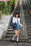 blouse bookbag misaki_suzu pleated_skirt school_uniform skirt socks tie rating:Safe score:1 user:nil!