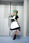 apron cc code_geass cosplay green_hair hairbow maid maid_uniform nagatuki_saki petticoat tie rating:Safe score:0 user:pixymisa