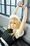 apron assam blonde_hair blouse cosplay dress hairband handcuffs haruka k-on! kotobuki_tsumugi maid maid_uniform rating:Safe score:0 user:nil!