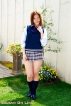 blouse bookbag kneesocks ootake_aiko pleated_skirt school_uniform skirt sweater_vest rating:Safe score:1 user:nil!