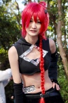 braid cosplay croptop detached_sleeves half-skirt keyhole kurosaki_mea necklace red_eyes red_hair shorts to_love-ru_darkness yu_cherry rating:Safe score:0 user:pixymisa