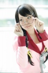 bakemonogatari blouse bowtie cosplay glasses hanekawa_tsubasa looking_over_glasses momo_(iii) twin_braids rating:Safe score:0 user:pixymisa