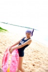 ayane_(doa) beach cosplay dead_or_alive headband inner_tube ocean one-piece_swimsuit purple_hair school_swimsuit swimsuit tachibana_minami rating:Safe score:0 user:nil!