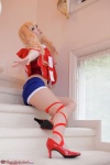 blonde_hair cosplay croptop deep_rabbit macross macross_frontier macross_frontier:_itsuwari_no_utahime saku shawl sheryl_nome shorts rating:Safe score:0 user:nil!