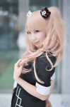blonde_hair blouse cardigan choker cosplay danganronpa enoshima_junko kei school_uniform twintails rating:Safe score:0 user:nil!