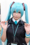aqua_hair blouse cosplay familymart hatsune_miku tie twintails vocaloid yu rating:Safe score:0 user:nil!