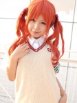 blouse cosplay hairbows kurinika red_hair school_uniform shirai_kuroko sweater_vest to_aru_kagaku_no_railgun twintails rating:Safe score:0 user:nil!