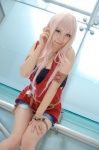 armband cleavage cosplay denim macross macross_frontier pink_hair seino_merika sheryl_nome shorts tank_top tubetop rating:Safe score:0 user:nil!