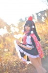 amatsuka_miyu blouse cosplay kneesocks pleated_skirt scarf shameimaru_aya skirt skirt_lift tokin_hat touhou wings rating:Safe score:0 user:nil!