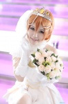 ame cosplay dress elbow_gloves gloves hoshizora_rin love_live!_school_idol_project orange_hair tiara veil rating:Safe score:0 user:nil!