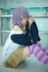 cosplay garter kaieda_kae pleated_skirt purple_hair rosario+vampire shirayuki_mizore skirt striped_legwear sweater tank_top thighhighs zettai_ryouiki rating:Safe score:5 user:nil!