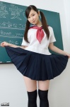 4k-star_279 black_legwear ishikawa_yuumi pleated_skirt sailor_uniform school_uniform skirt skirt_lift thighhighs twintails zettai_ryouiki rating:Safe score:0 user:nil!