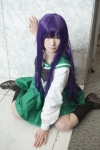 busujima_saeko cosplay highschool_of_the_dead kneesocks makise_anji pleated_skirt purple_hair sailor_uniform school_uniform skirt rating:Safe score:3 user:nil!