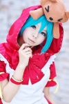 apron aqua_hair bows clover_club_(vocaloid) cosplay hatsune_miku hoodie_dress plushie project_diva ribbons suu vocaloid rating:Safe score:1 user:pixymisa
