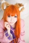 animal_ears blouse cosplay horo orange_hair saku saku_to_koshinryo_horo spice_and_wolf wolf_ears rating:Safe score:0 user:nil!