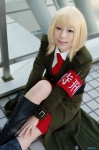aiba_ai armband blonde_hair blouse boots cosplay dolls kamijou_riku pleated_skirt skirt tie trench_coat rating:Safe score:1 user:nil!