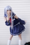 blue_hair boots cosplay detached_sleeves i-401_(kantai_collection) kantai_collection pleated_skirt sailor_uniform sakuya_mikoto school_uniform skirt rating:Safe score:0 user:nil!