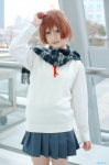 blouse cosplay hair_ribbons hina hirasawa_yui k-on! pleated_skirt scarf school_uniform skirt sweater_vest rating:Safe score:0 user:nil!