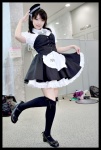 apron beret blouse corset cosplay kaieda_kae mia_costume miniskirt skirt skirt_lift thighhighs zettai_ryouiki rating:Safe score:3 user:nil!