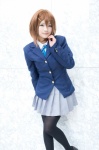 black_legwear blazer blouse cosplay gingamu hair_clips hirasawa_yui k-on! pantyhose pleated_skirt ribbon_tie school_uniform skirt rating:Safe score:2 user:pixymisa