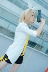 blonde_hair blouse cosplay gun hairbow kagamine_rin shorts souki_ryou tagme_song tie vocaloid rating:Safe score:0 user:nil!