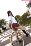 ass bicycle bikini_bottom blouse bookbag costume kneesocks pleated_skirt school_uniform skirt swimsuit tie tsukasa_aoi rating:Safe score:0 user:nil!