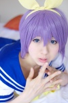 blouse bow cosplay hairbow hakuhi_kaede hiiragi_tsukasa lucky_star purple_hair sailor_uniform school_uniform rating:Safe score:0 user:pixymisa