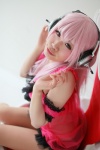 armbands babydoll cosplay headphones natsuwo nitro_super_sonic panties pantyhose pink_hair sheer_legwear super_soniko rating:Safe score:0 user:pixymisa